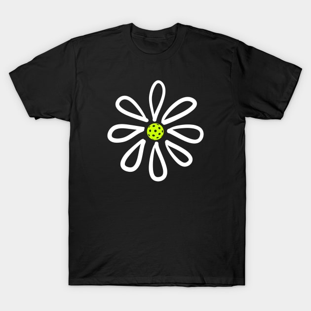Pickleball shirts, Flower Daisy pickleball center T-Shirt by StarMa